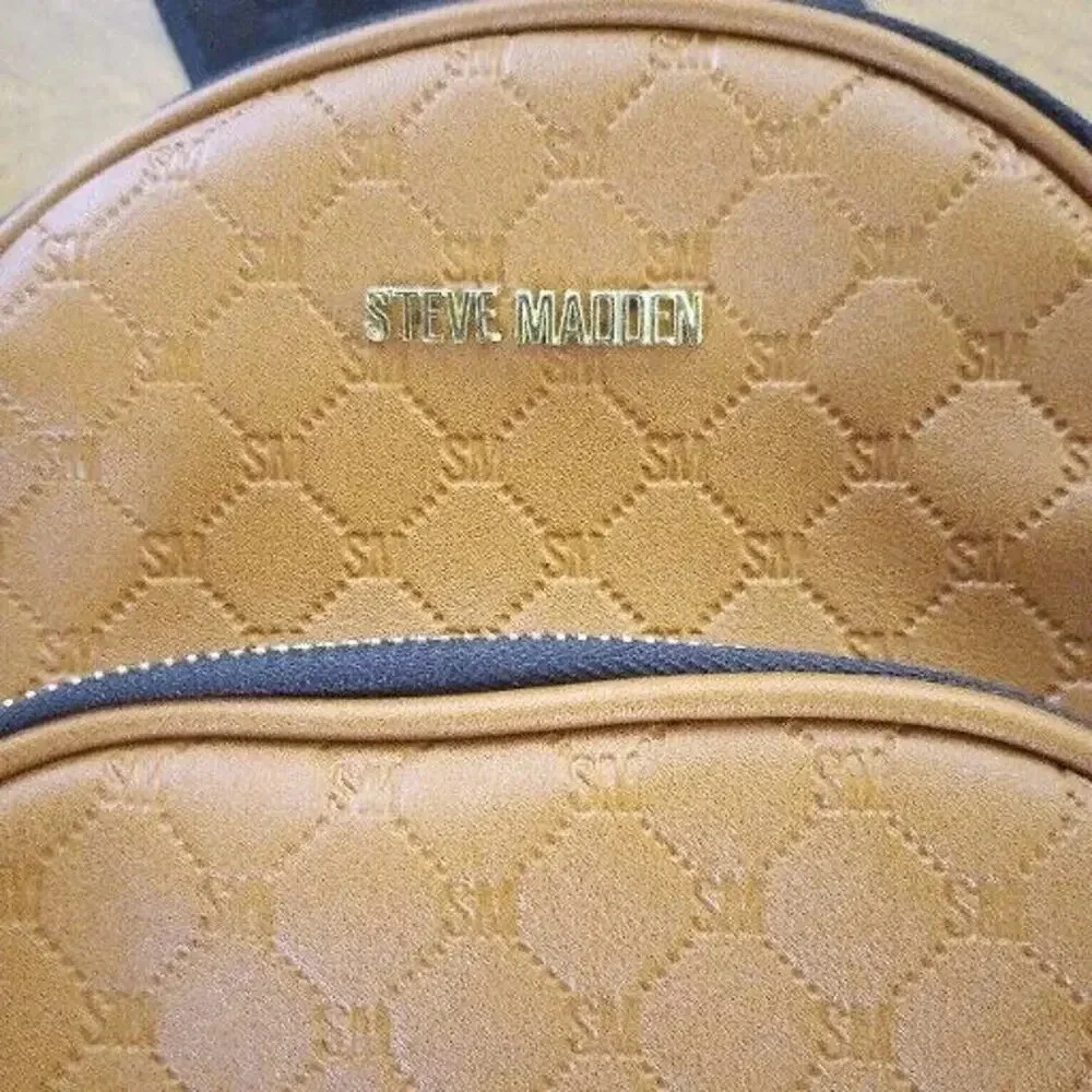 Steve Madden Mini Backpack‎ Mint BBLogo Cognac Brown Bag Purse Adjustable Straps